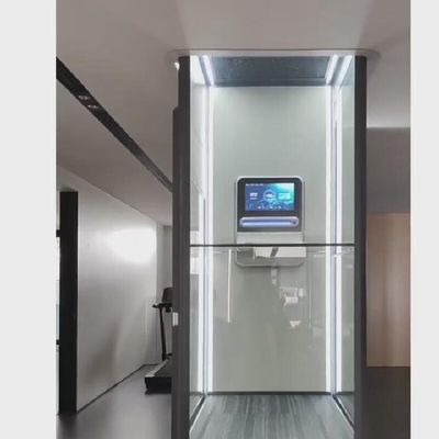 آسانسور اتوماتیک با پیچ 400 کیلوگرم با ویژگی های ایمنی برای کابین مربع شیشه ای 2 توقف داخلی