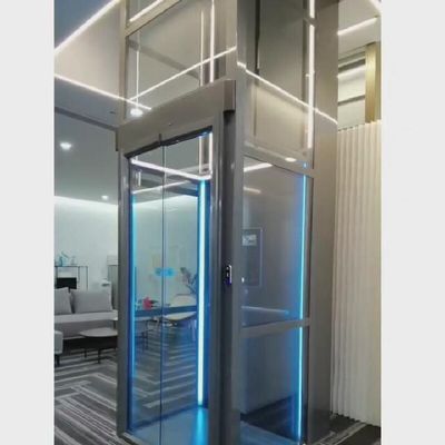 0.15m/s کنترل پیشرفته PLC کابین فولاد ضد زنگ آسانسور پیچ دار