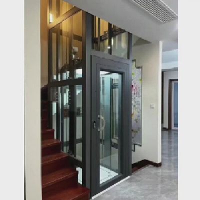 صنعت احساس کشش آسانسور خانه بدون اتاق ماشین 400kg کابین سفارشی